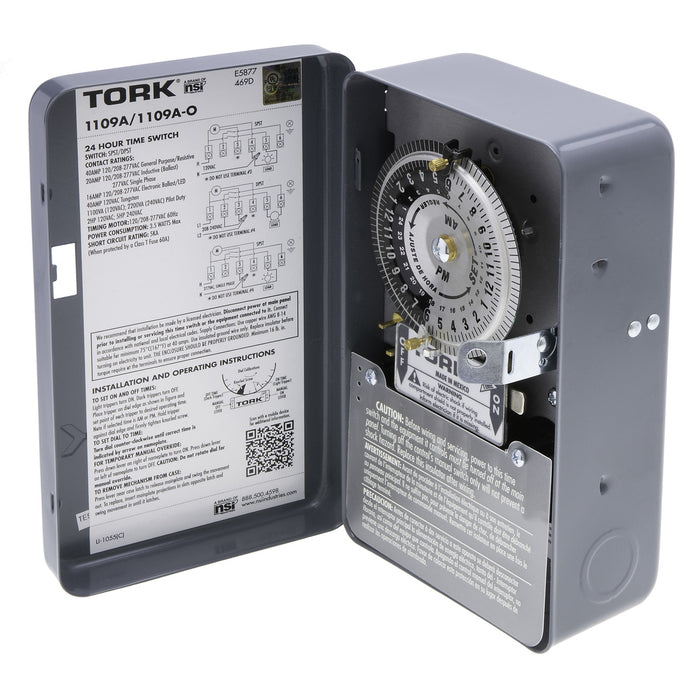 Time Switch Tork 1109A 24 Hour Time Switch 120-277V SPST Indoor Tork