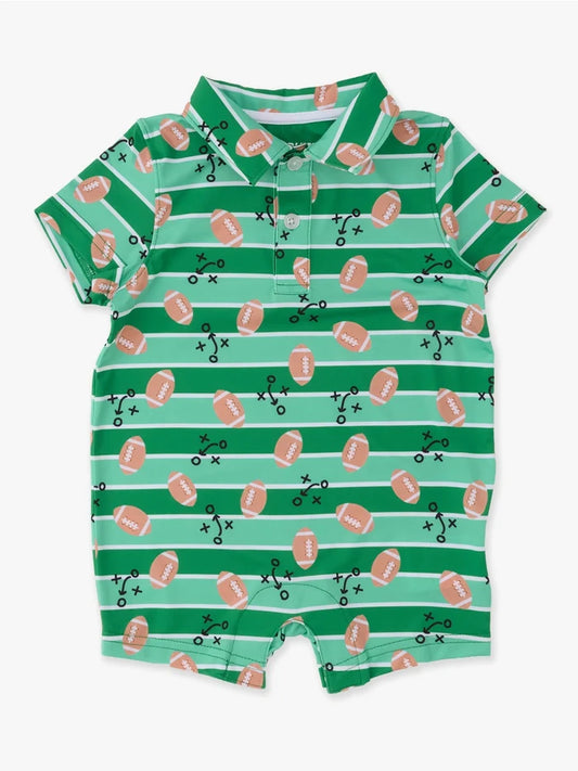 Touchdown Football Performance Polo Romper