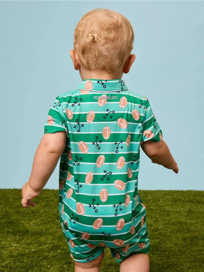 Touchdown Football Performance Polo Romper
