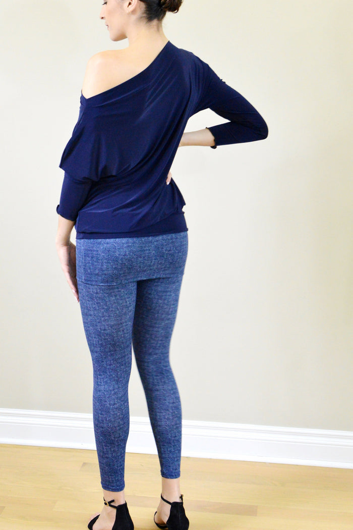 Diane Kroe - Travel Tights in Denim Print