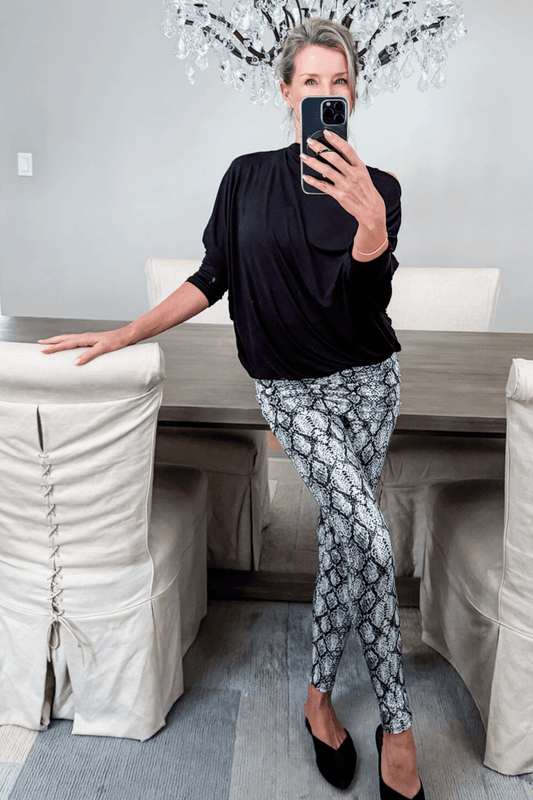 Travel Tights in Cool Snakeskin Print from Diane Kroe