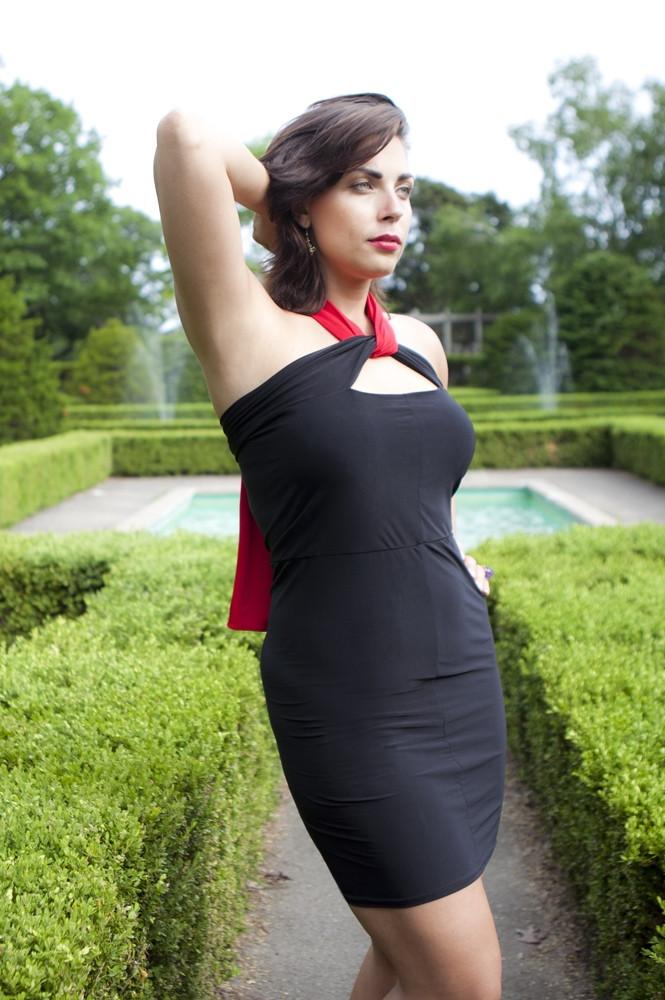 Diane Kroe - Multiway Tube Top Dress (black) with sleeve sash