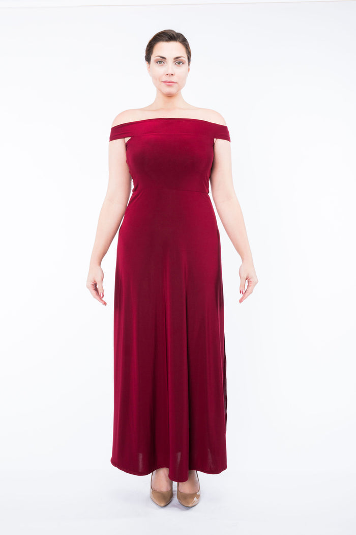 Diane Kroe Convertible Holiday Maxi Dress off shoulder style full size