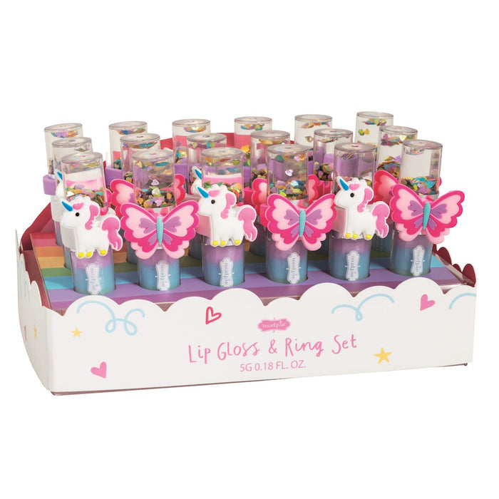 Unicorn Lip Gloss and Ring Set