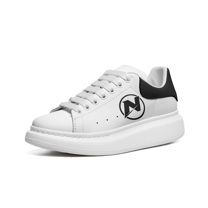 Unisex Non Slip Faux Leather Sneakers – Lace Up Comfort