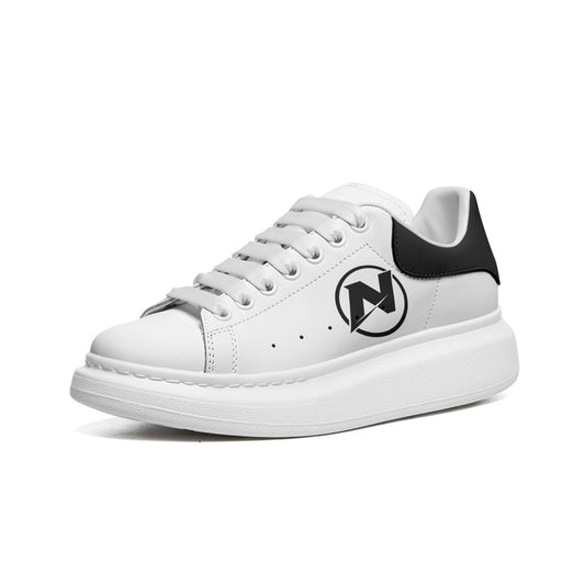 Unisex Non Slip Faux Leather Sneakers – Lace Up Comfort