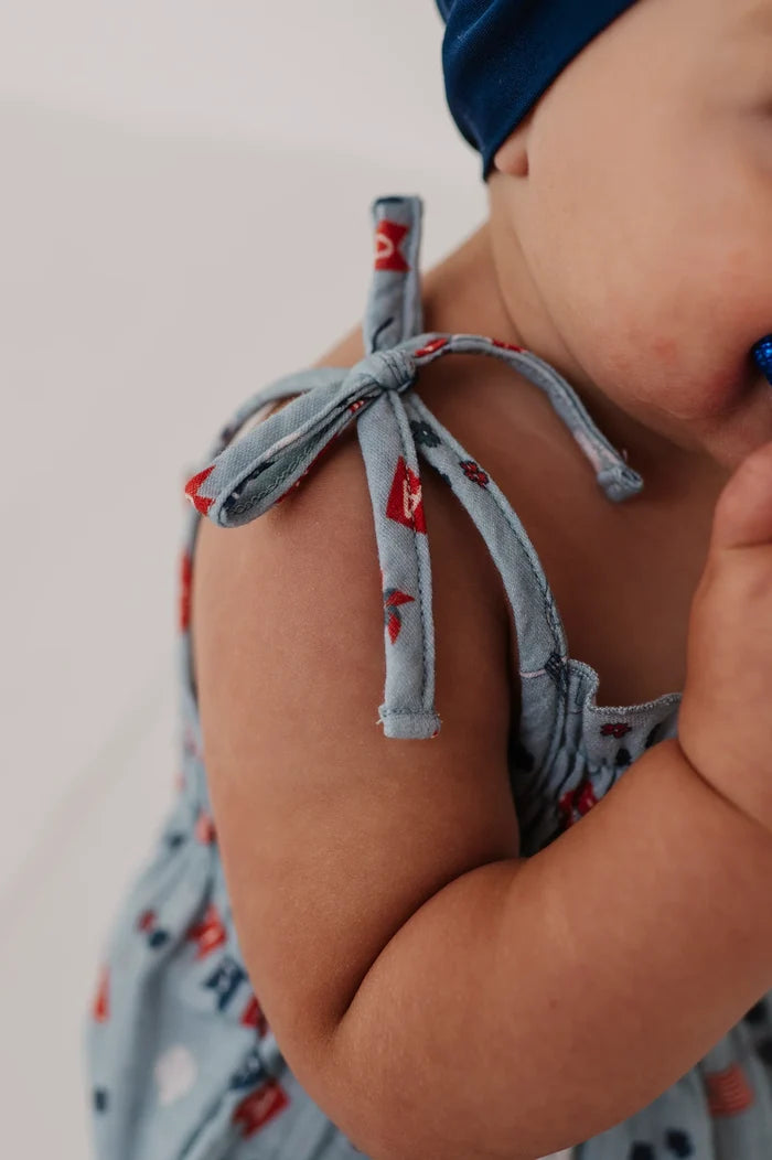 USA Tie-Smocked Bodysuit
