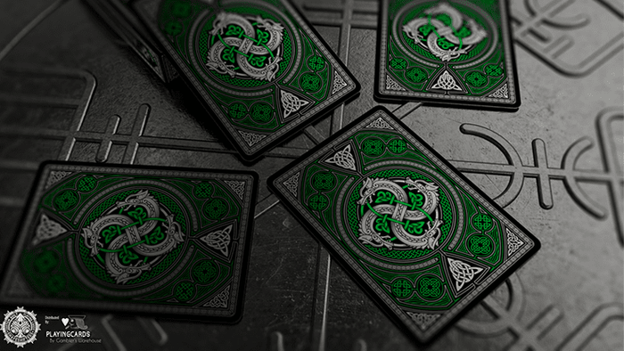 PlayingCardDecks.com-Valhalla Viking Emerald Deluxe Playing Cards USPCC