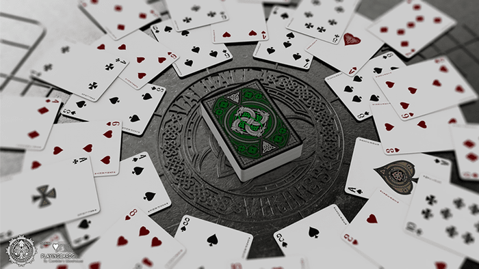 PlayingCardDecks.com-Valhalla Viking Emerald Deluxe Playing Cards USPCC