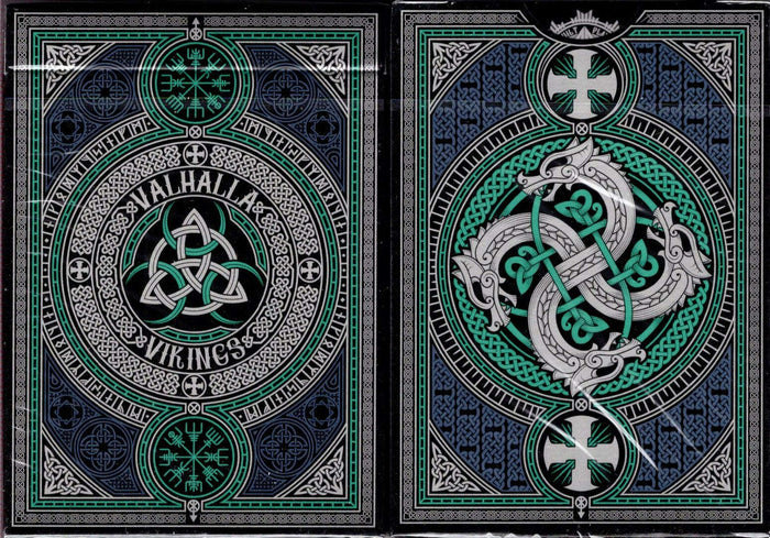 PlayingCardDecks.com-Valhalla Viking Emerald Playing Cards USPCC