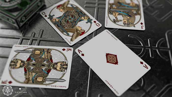 PlayingCardDecks.com-Valhalla Viking Emerald Playing Cards USPCC