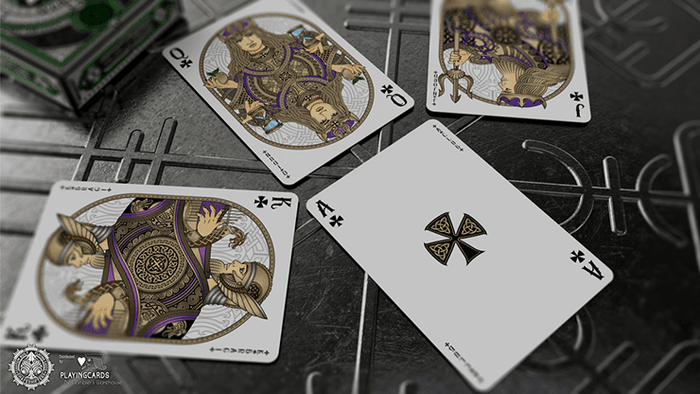 PlayingCardDecks.com-Valhalla Viking Emerald Playing Cards USPCC