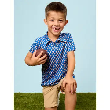 Varsity Blue Football Performance Polo