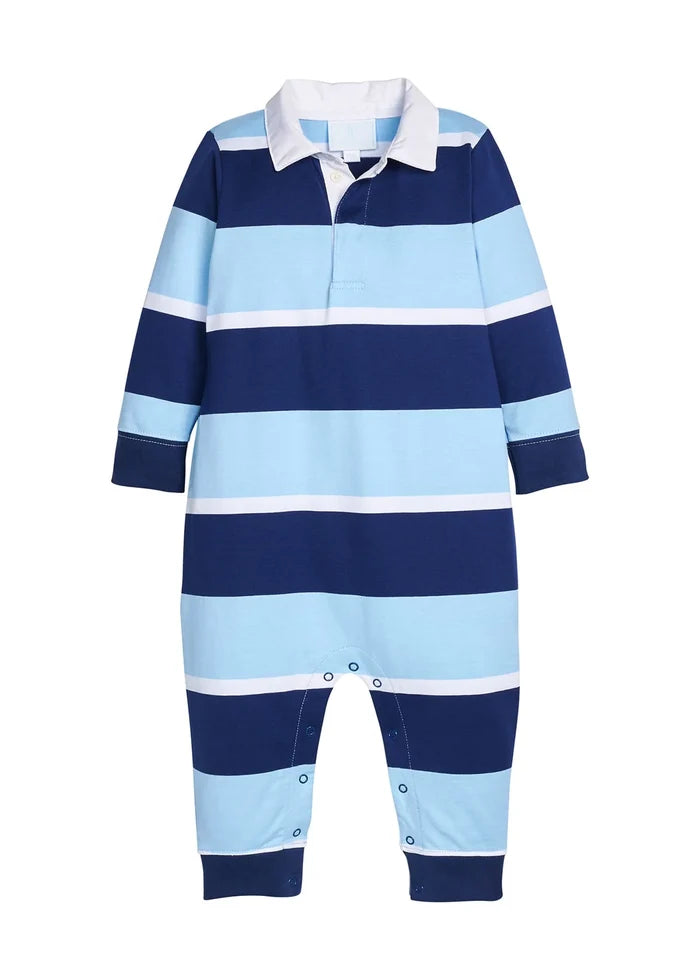 Varsity Stripe Rugby Polo Romper