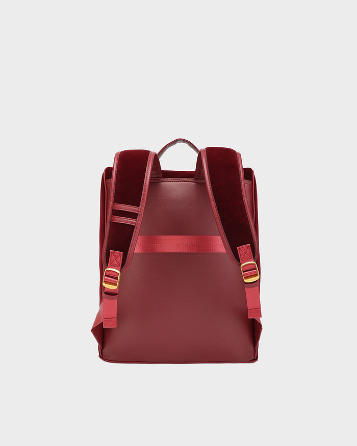 Velour Backpack in Burgundy