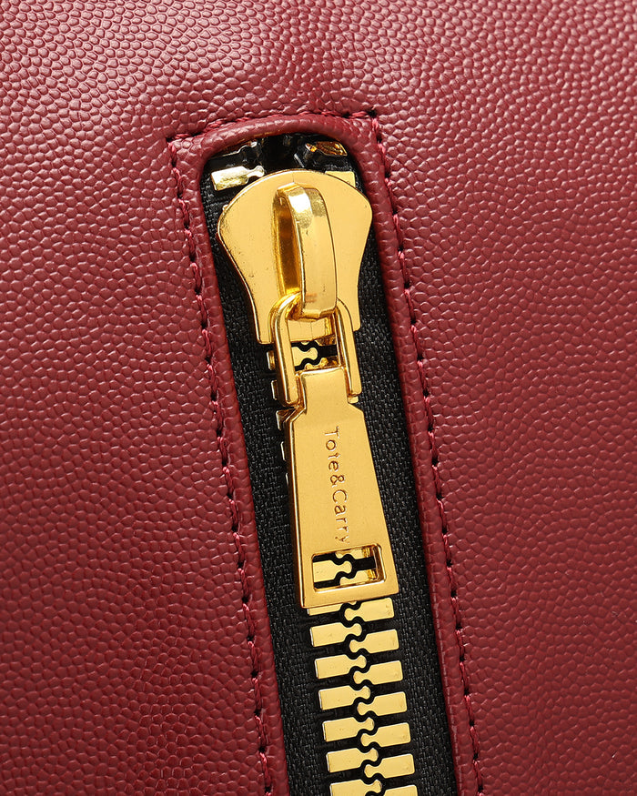 Velour Backpack in Burgundy