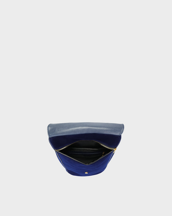 Velour Backpack in Navy Blue