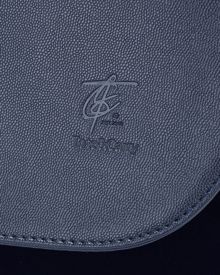 Velour Backpack in Navy Blue