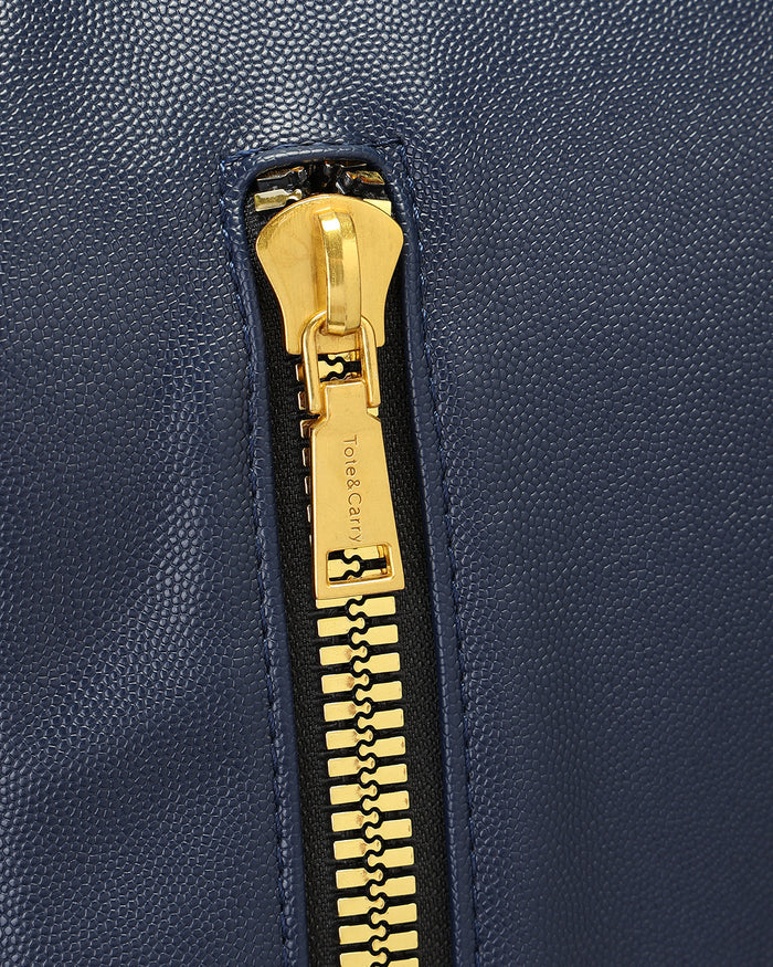 Velour Backpack in Navy Blue