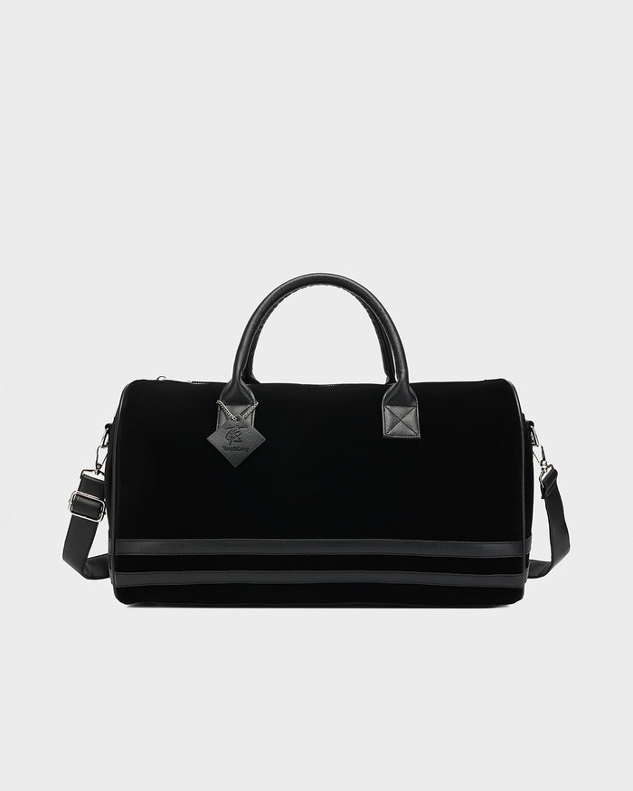 Velour Duffle Bag in Black