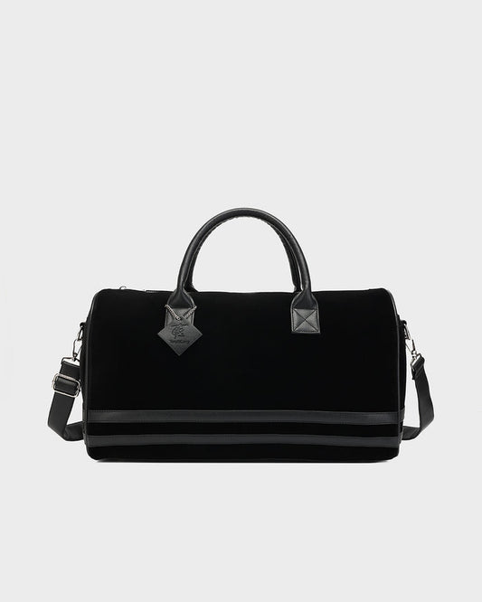 Velour Duffle Bag in Black