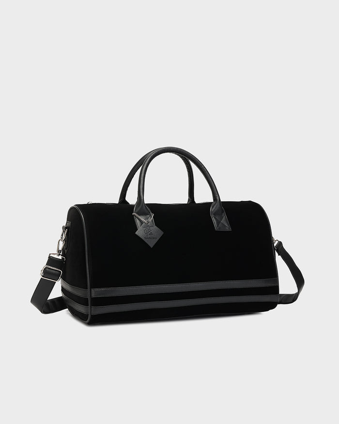 Velour Duffle Bag in Black