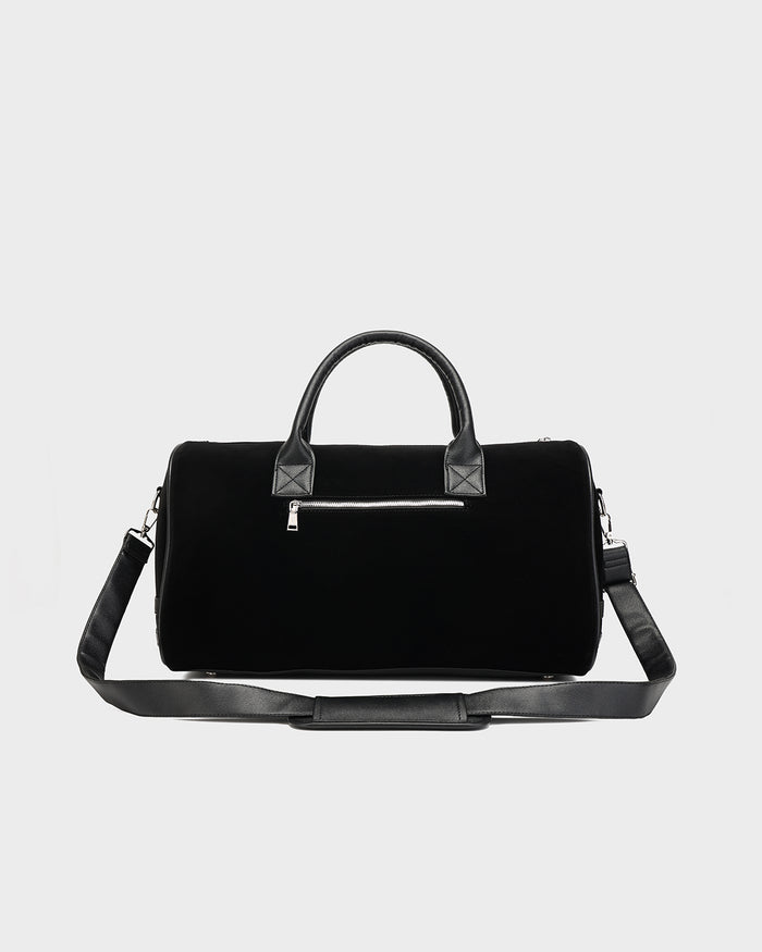 Velour Duffle Bag in Black