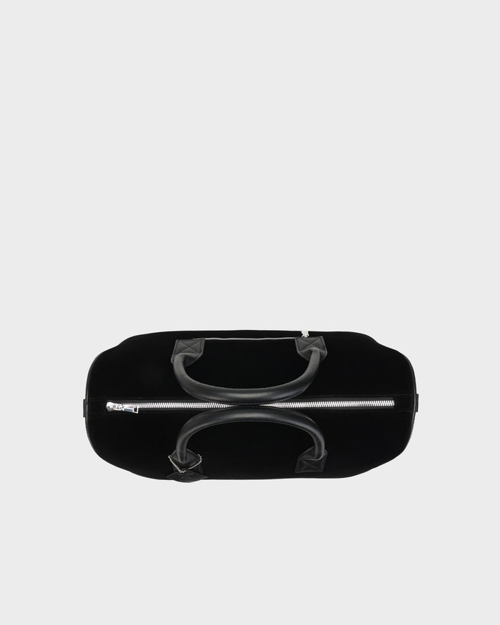 Velour Duffle Bag in Black
