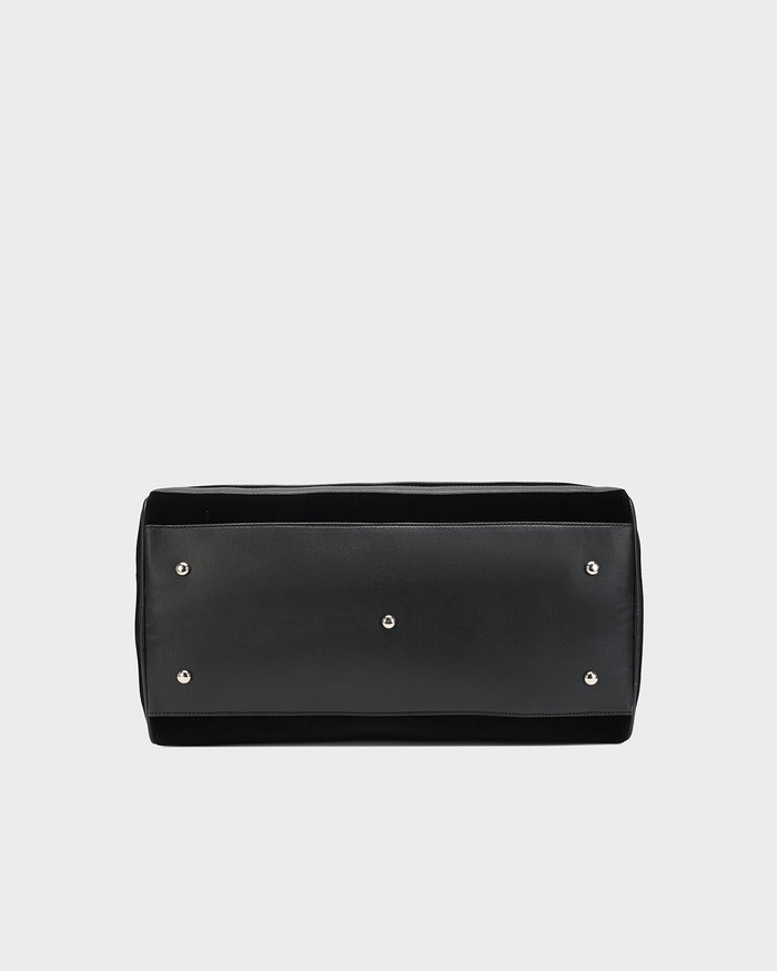 Velour Duffle Bag in Black