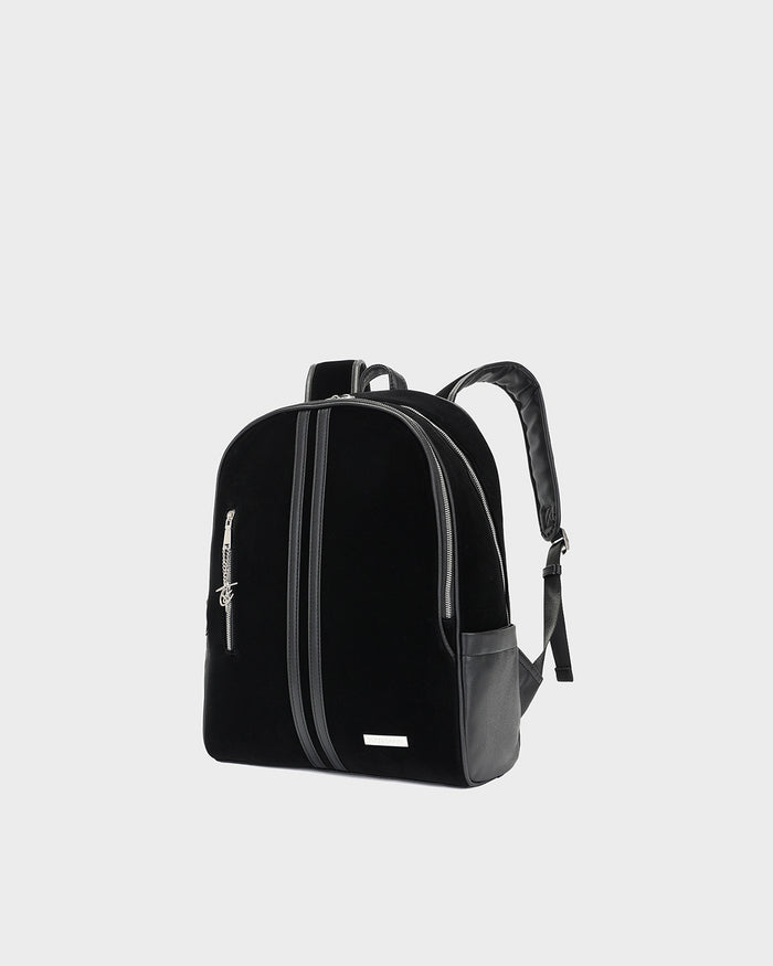Velour Orbit Backpack in Black