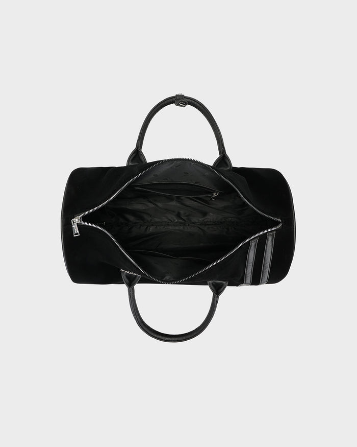 Velour Rolling Duffle Bag in Black
