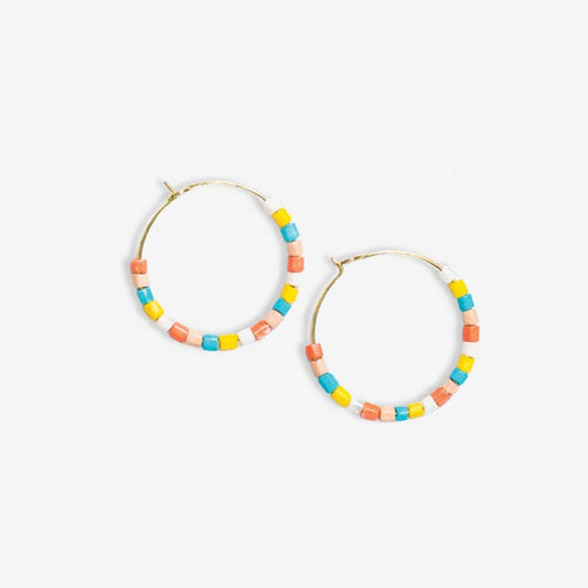 Victoria Mixed Beaded Hoop Earrings Amalfi Hoops