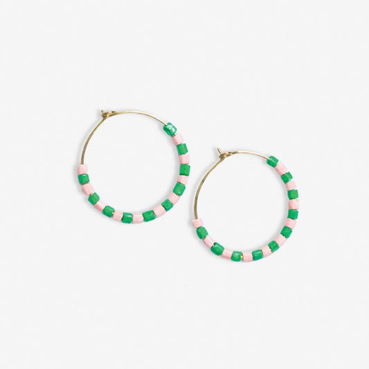Victoria Mixed Beaded Hoop Earrings St. Tropez Hoops