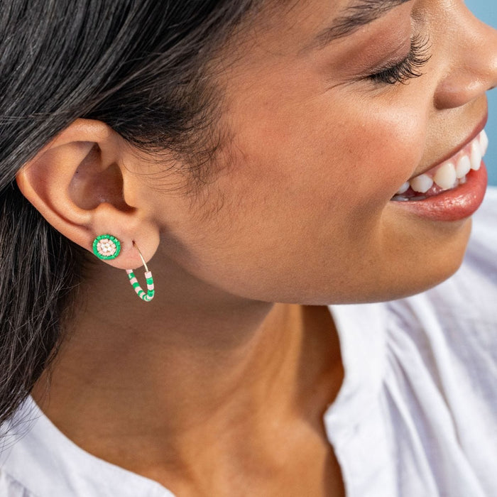 Victoria Mixed Beaded Hoop Earrings St. Tropez
