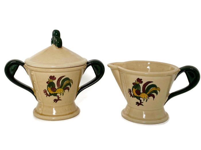 Vintage California Pottery Sugar and Creamer by Metlox at Duckwells