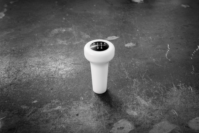 Vintage Delrin Shift Knob for BMW E21, E28, E30, E34, E36, E46-Shifter Accessories-grip-drift-White-Recessed Option-5 Speed Emblem-Garagistic-bmw