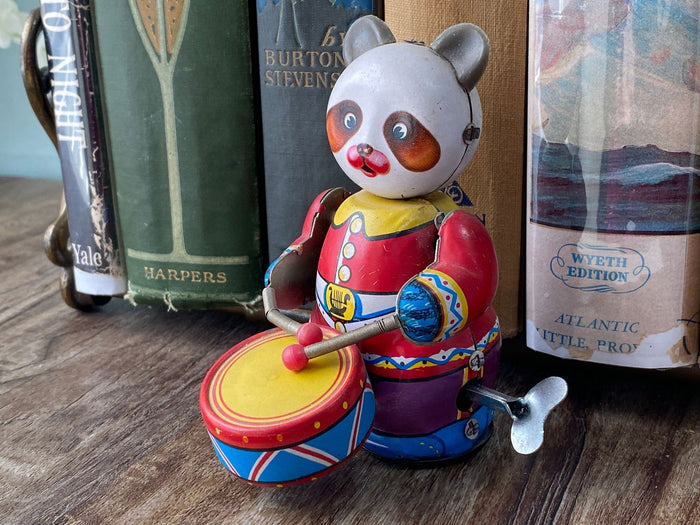 Vintage Panda Wind up Tin Litho Toy at Duckwells