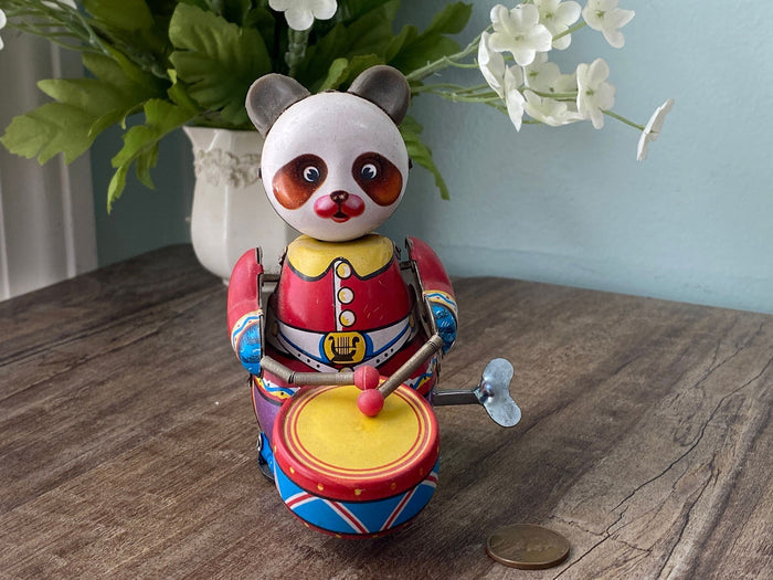 Vintage Panda Wind up Tin Litho Toy at Duckwells
