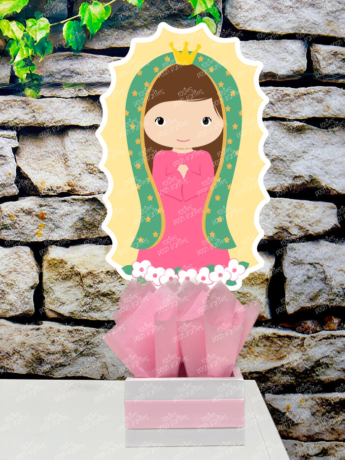 Virgen de Guadalupe Baptism | Virgencita Plus Theme Birthday Party | Virgen Table Centerpiece SET OF 4