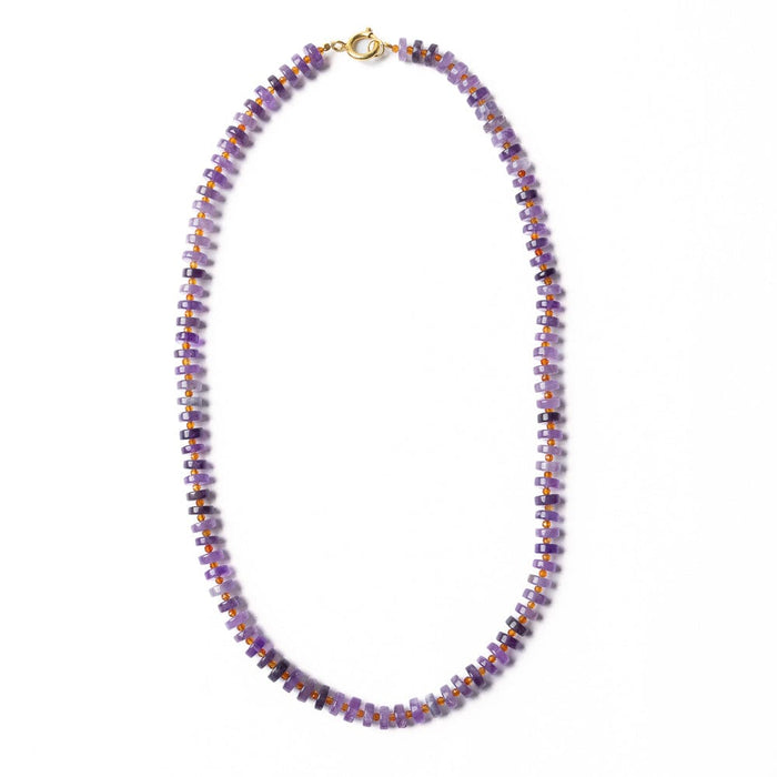 Vivianne Amethyst With Carnelian Necklace 18" Single Chain
