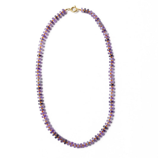 Vivianne Amethyst With Carnelian Necklace 18" Single Chain