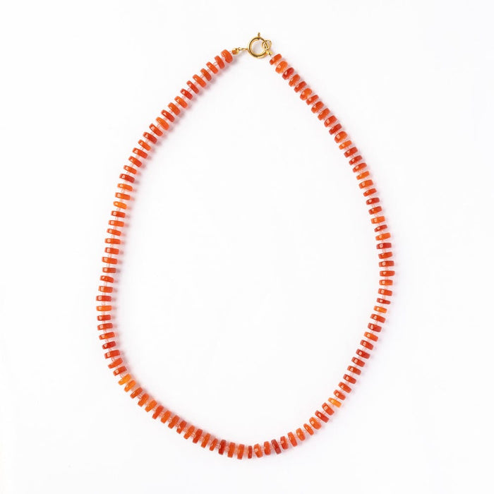 Vivianne Carnelian With Rose Quartz Necklace 18" Single Chain