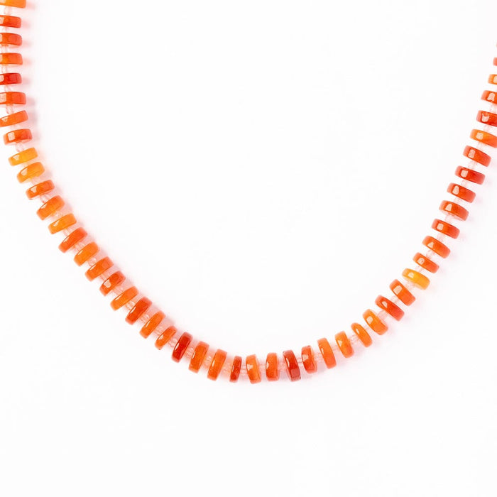Vivianne Carnelian With Rose Quartz Necklace 18" Single Chain