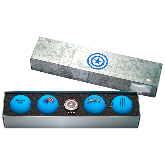 Volvik x Marvel Vivid 4 Golf Balls & Marker Packs