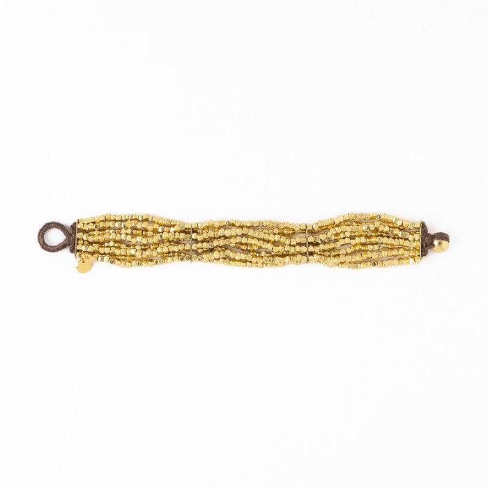 Wanda 8-Strand Cuff Bracelet Gold Multi Layered