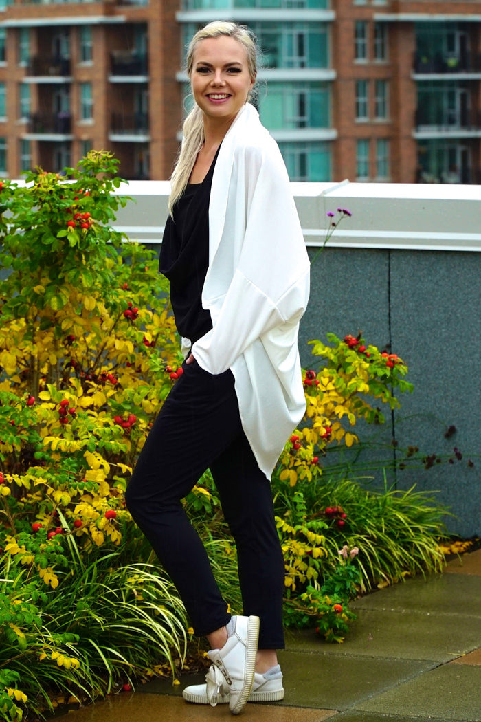 Diane Kroe Travel Cardigan Wrap in Parisienne (Ivory)