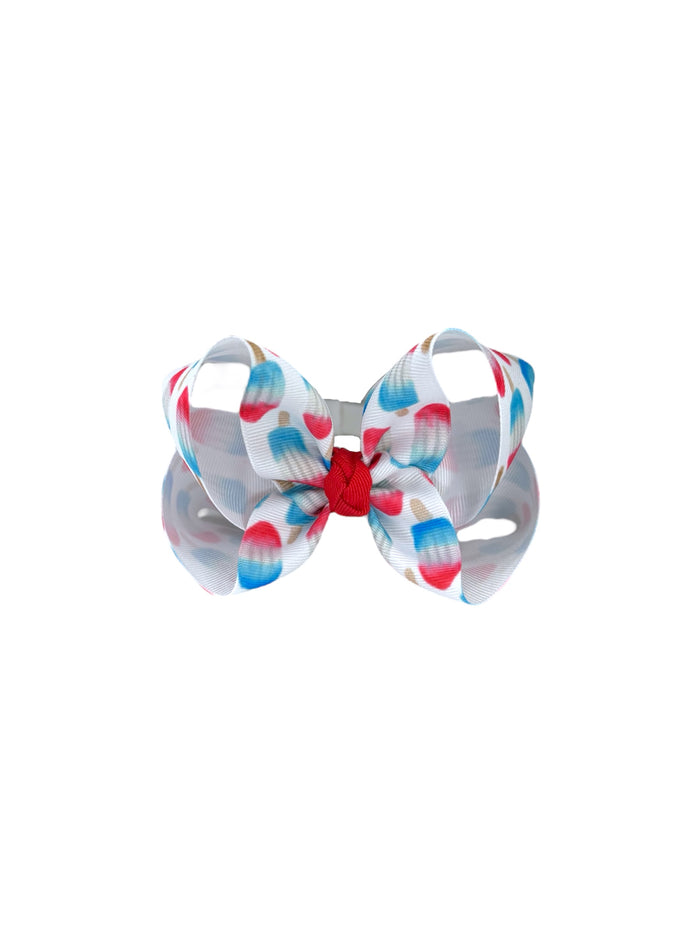 Watercolor Popsicles Bow w Hard Headband