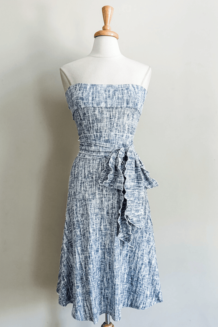 Wear-Ever Skirt Dress in Sky Linen print from Diane Kroe