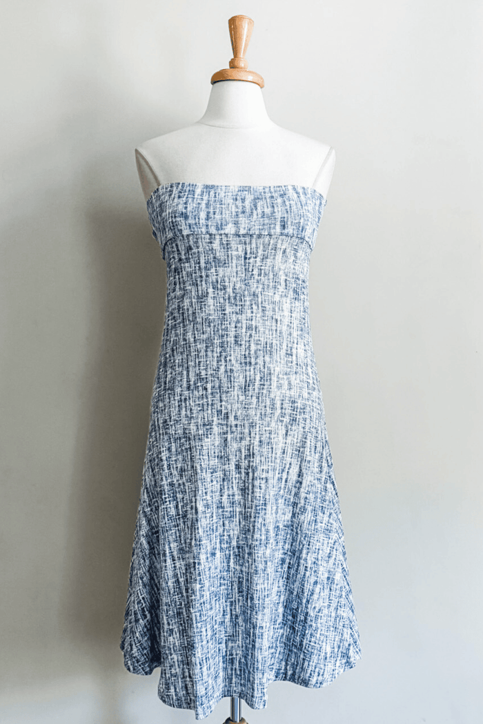 Wear-Ever Skirt Dress in Sky Linen print from Diane Kroe