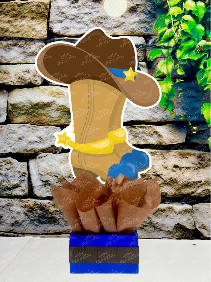 Western Cowboy Theme | Cowboy Birthday | Western Baby Shower | Brown Cowboy Theme Centerpiece Decoration SET OF 6